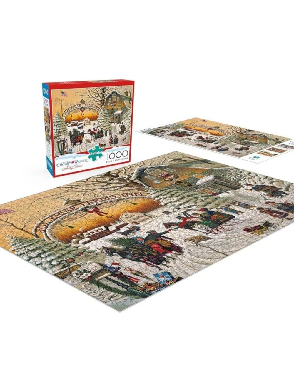 A Christmas Greeting - Charles Wysocki - 1000 Piece Holiday Jigsaw Puzzle ​ Colo - Picture 4 of 5